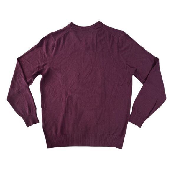Eddie Bauer Men’s XL TALL Cotton Cashmere V Neck Maroon Long Sleeve Sweater EUC - Picture 2 of 11